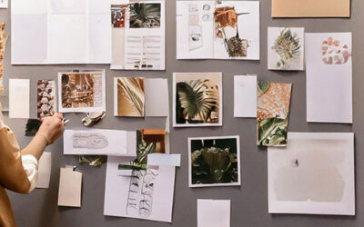 A mood board in Interior, Graphic, and Marketing Design